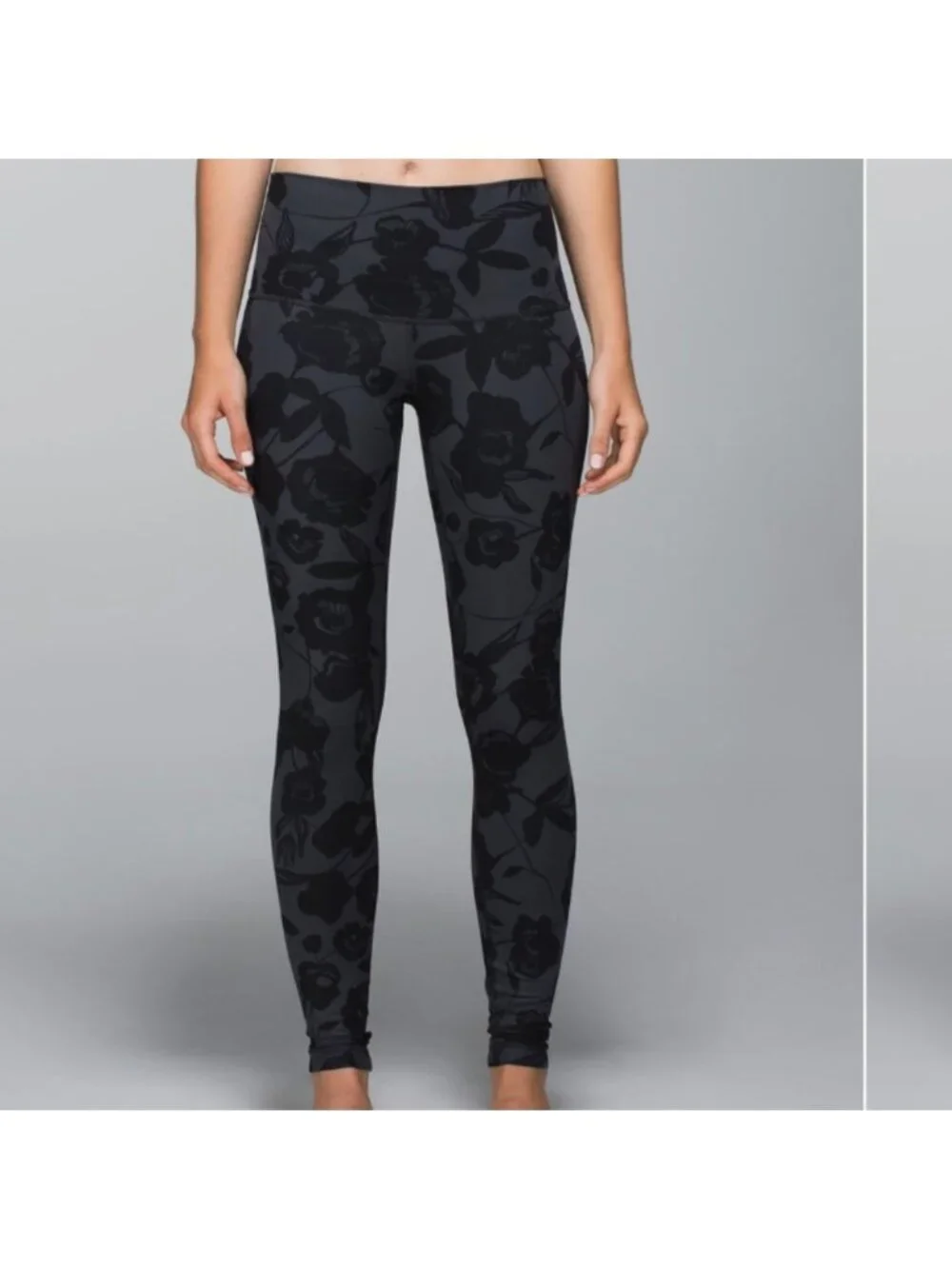Lululemon Wunder Under Pant *Full-On Luon (Roll Down/Print)Flat Inky Flora